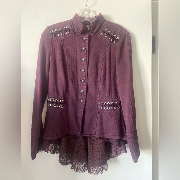 Free People Victorian Lace Trim Jacket - Picture 10 of 10